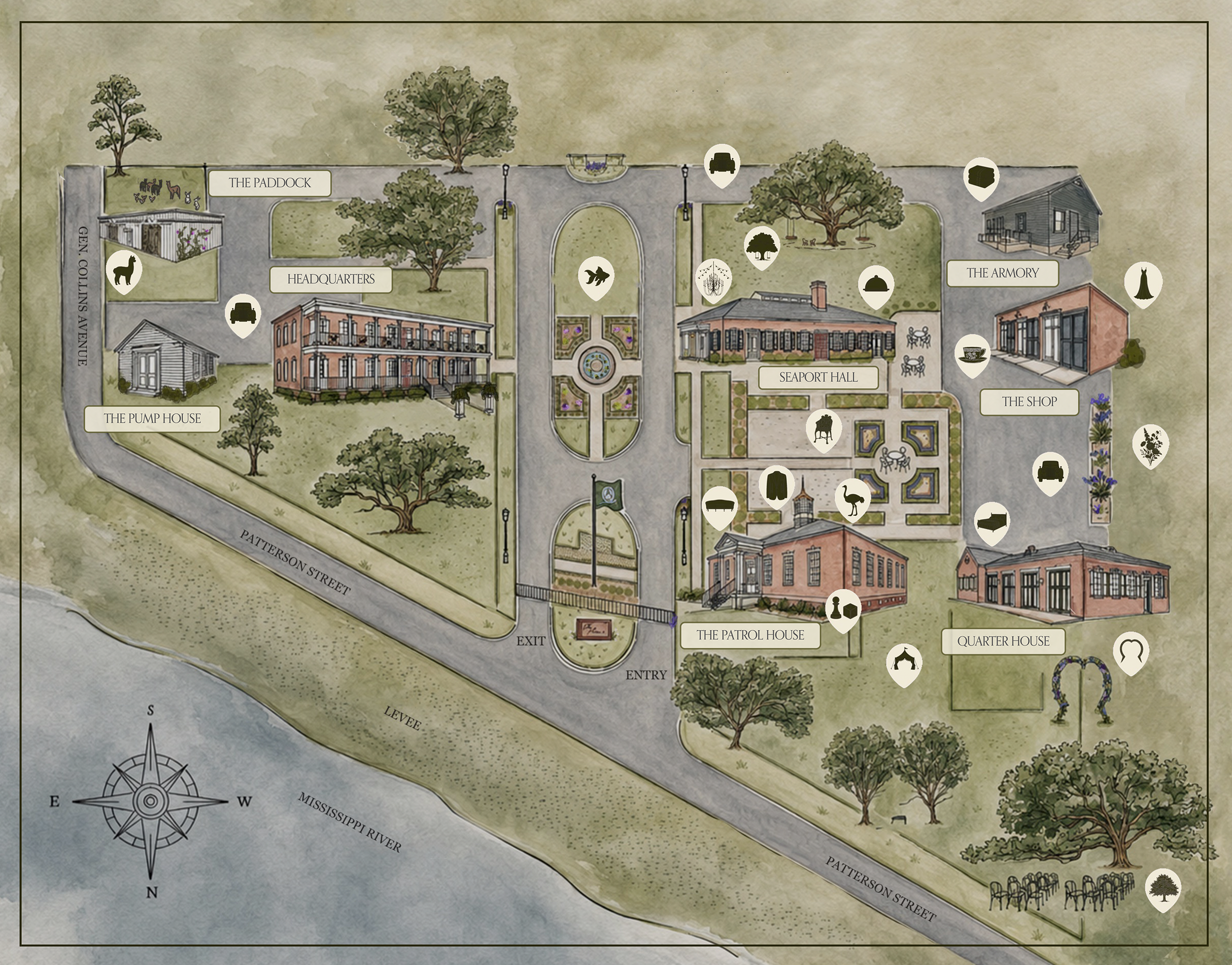 Illustrated estate map for The Patterson