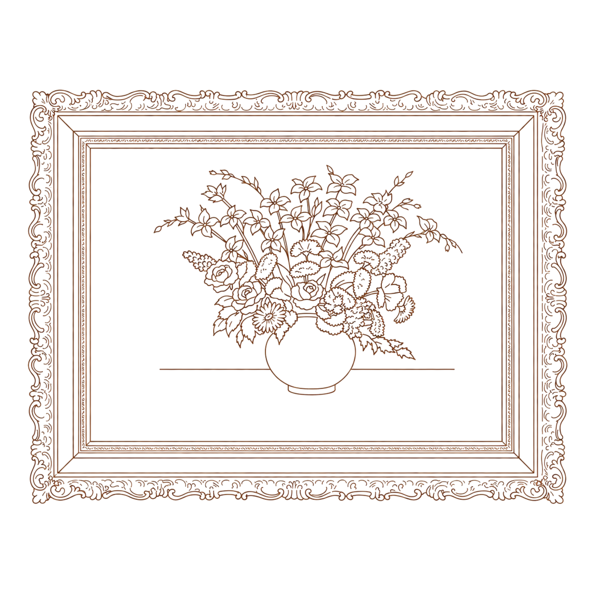 Framed Floral Illustration