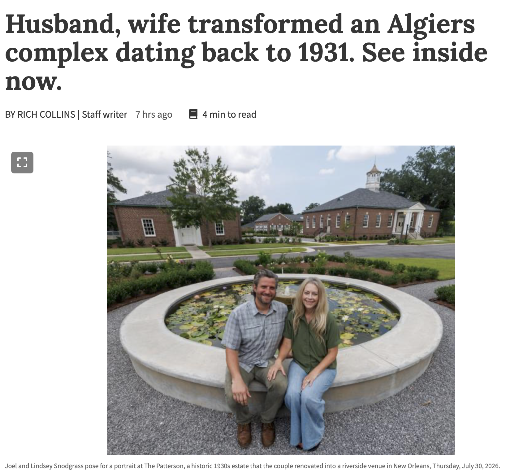 New Orleans Times Picayune Article