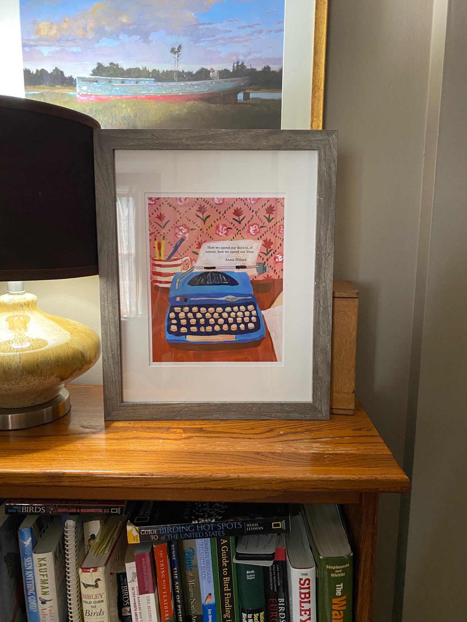 Vintage Blue Typewriter Print