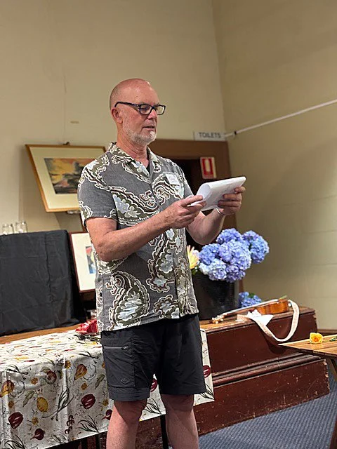 Owen reading a poem