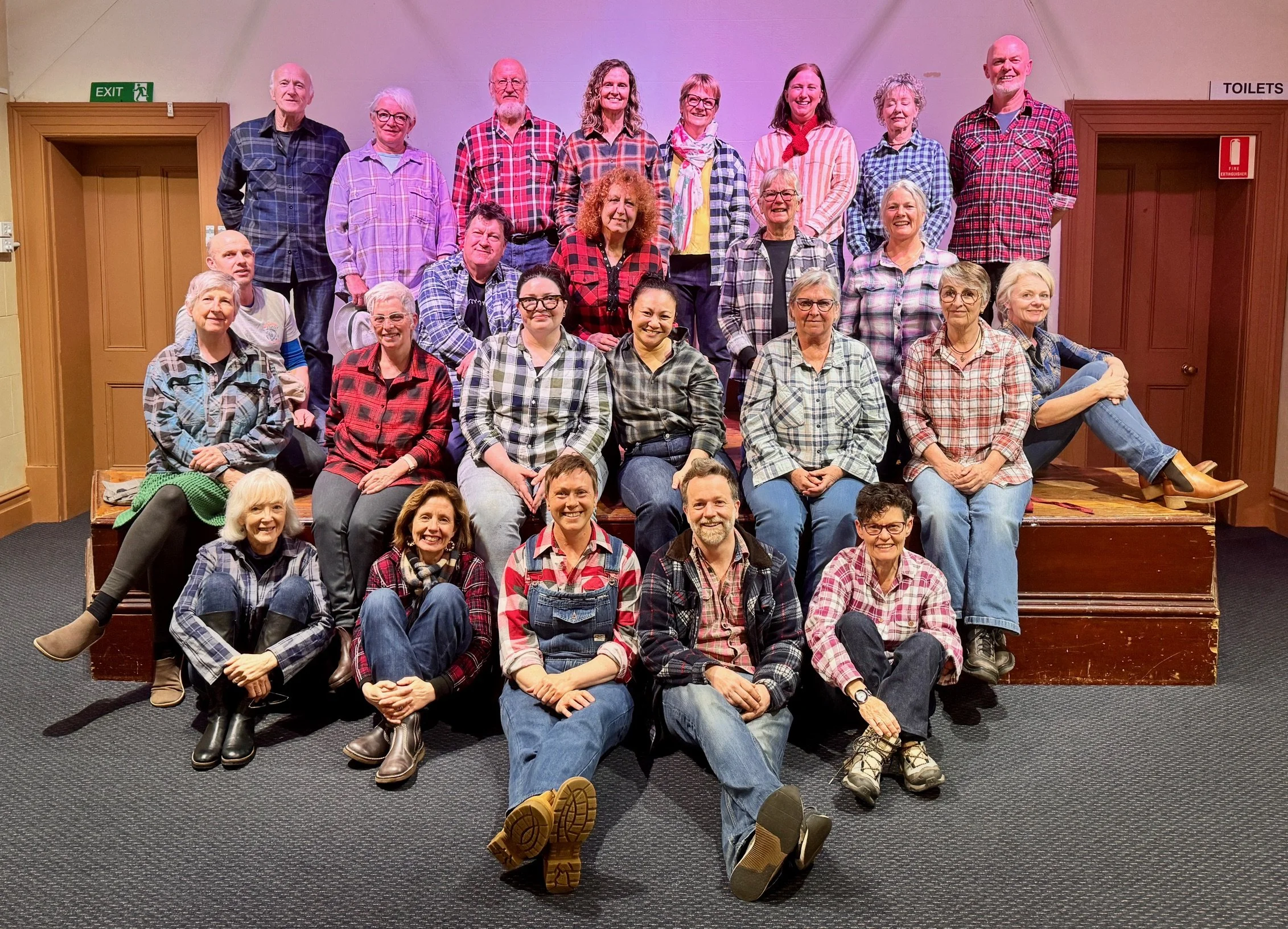 Performance dress for Winterwords... Go Team Flannie!  The whole group holding it together (barely).