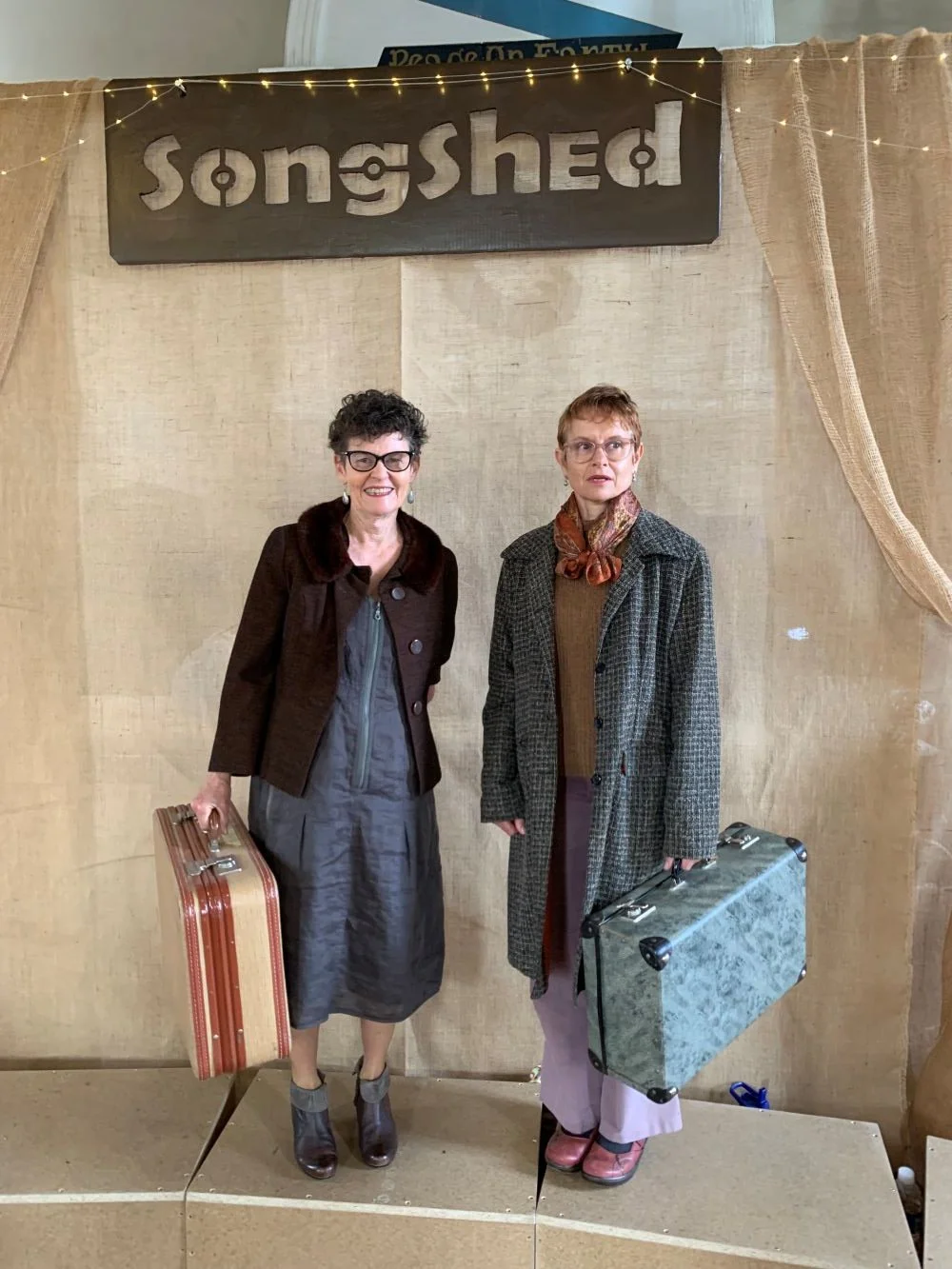 Bernadette and Rachel ready to board the ship