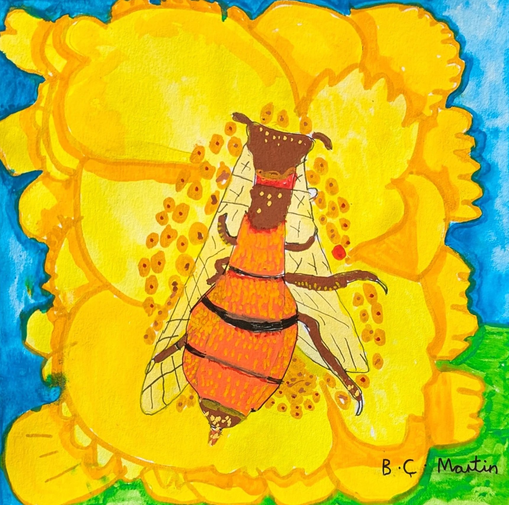 Collecting Pollen Print