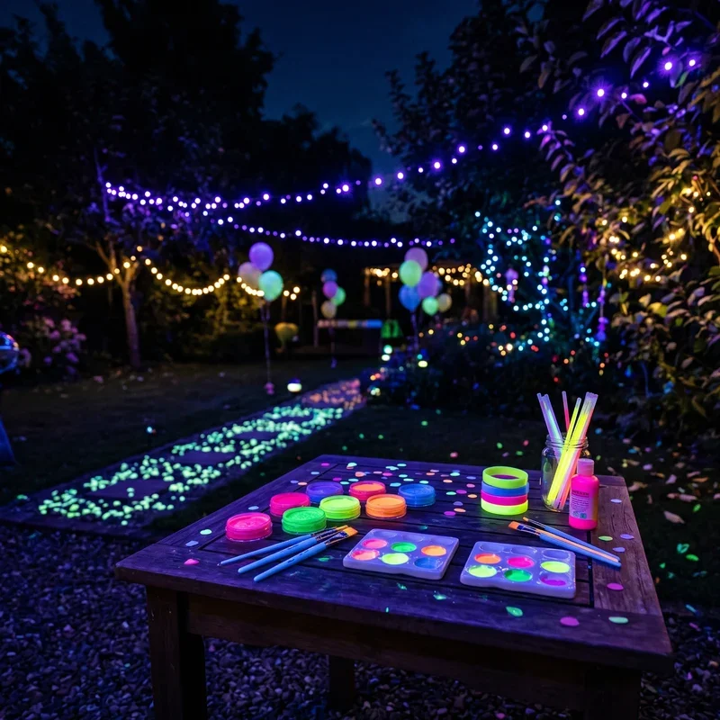 Glow in the Dark Party Ideas Outside