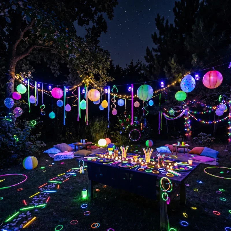 Glow in the Dark Party Ideas Outside