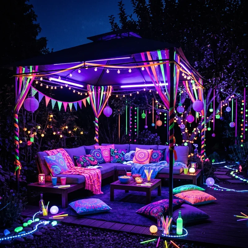 Glow in the Dark Party Ideas Outside