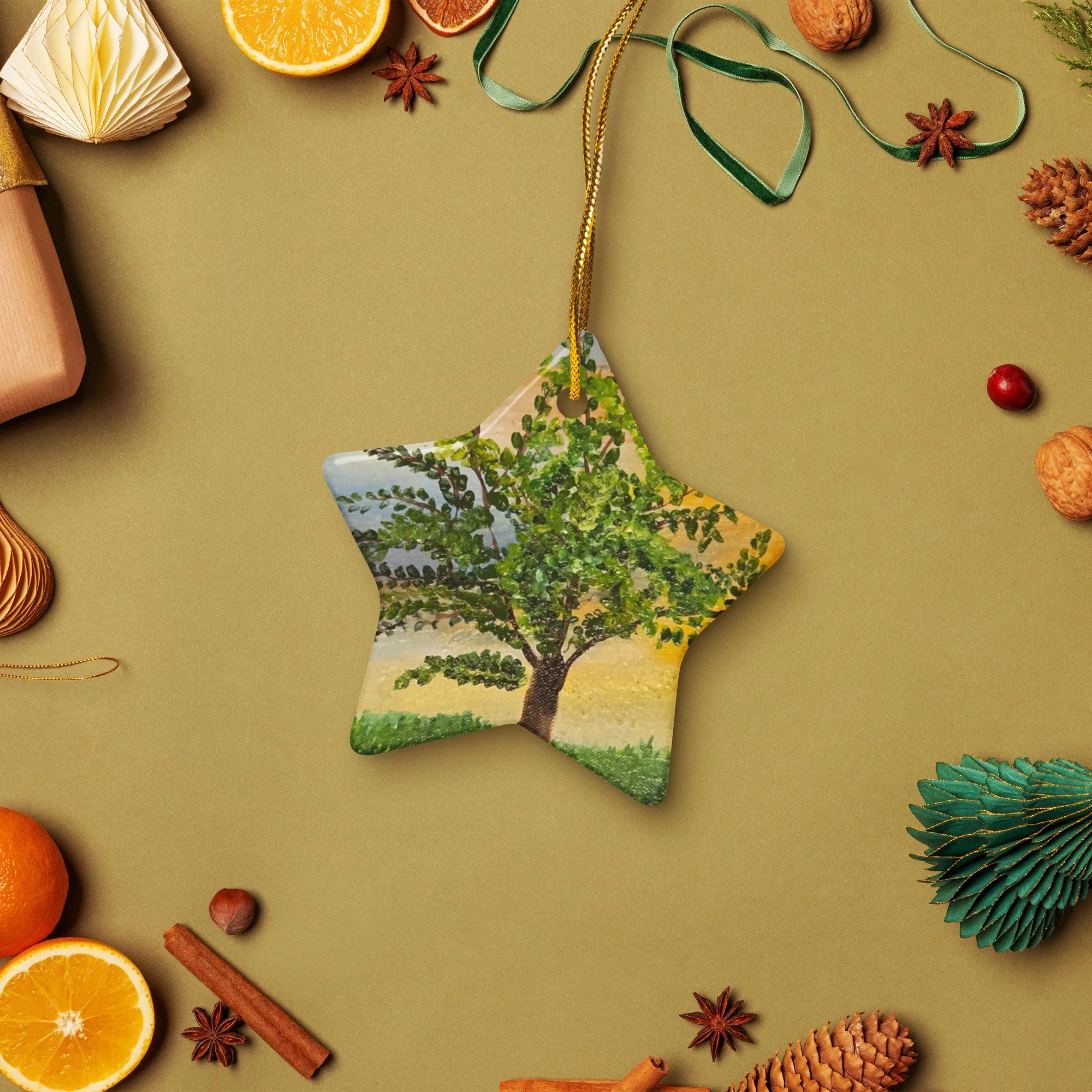 Juanita Buckles "My Happy Place" Star Ceramic Ornament