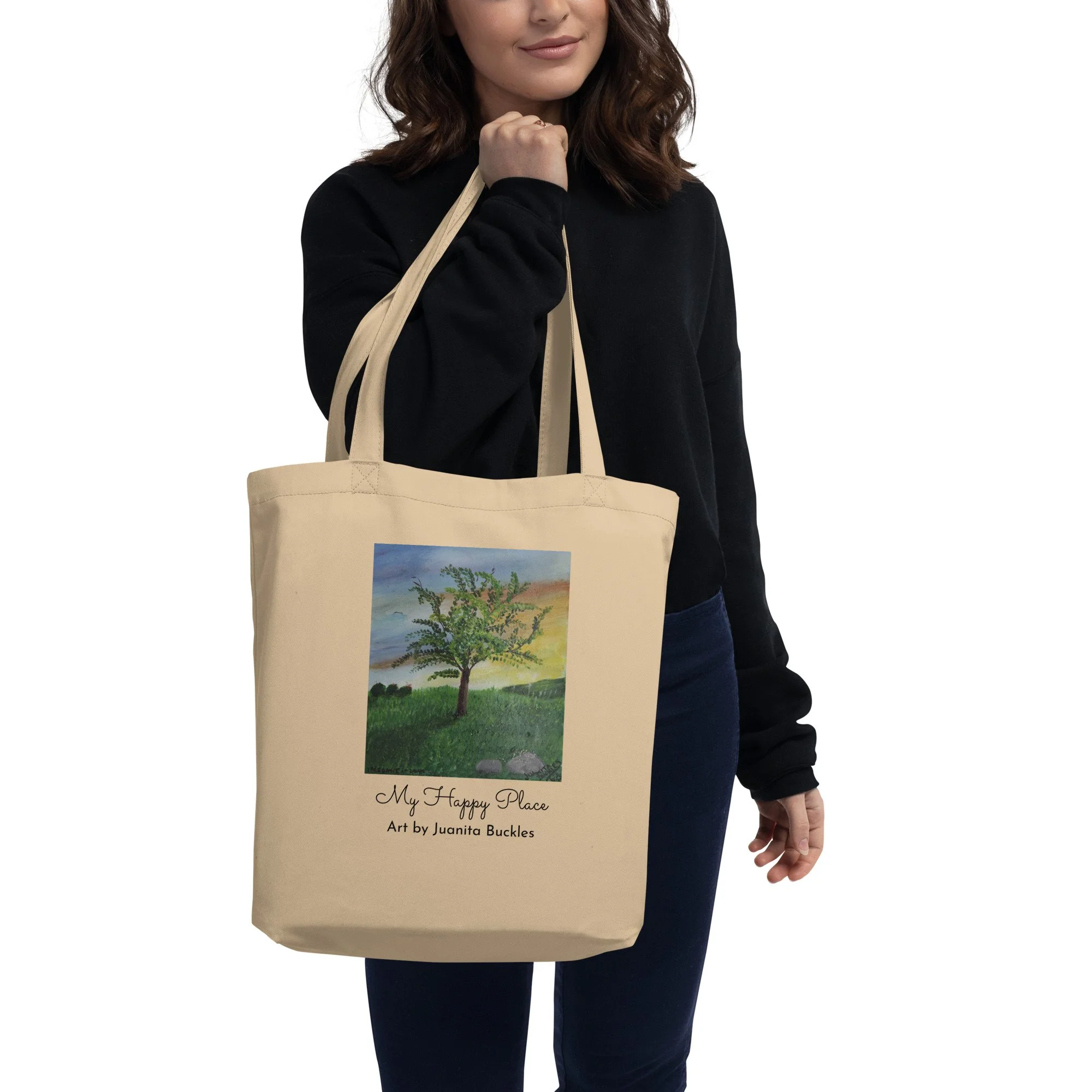 Juanita Buckles "My Happy Place" 2-Sided Eco Tote Bag
