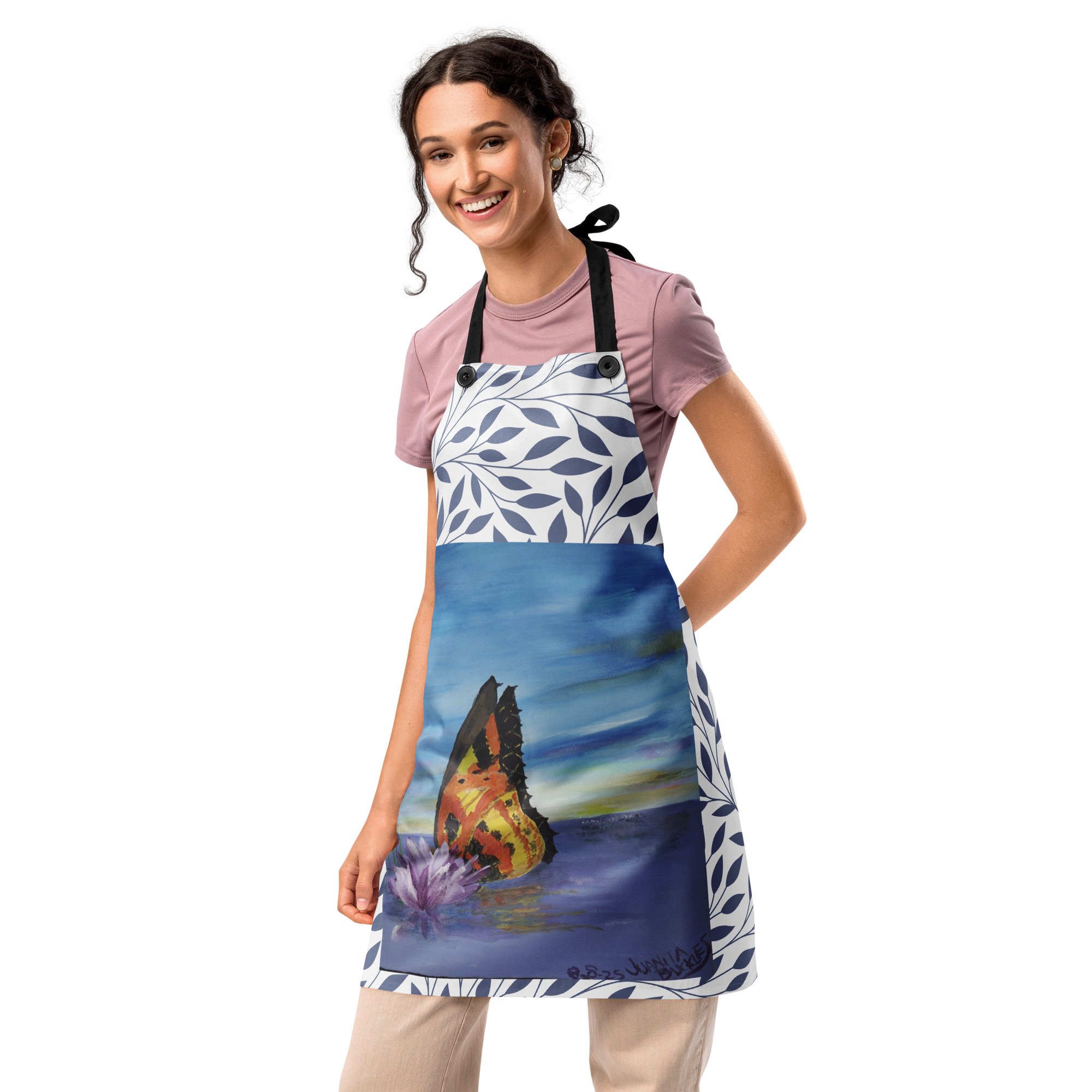 Juanita Buckles: "Butterfly Breakfast" Art Apron