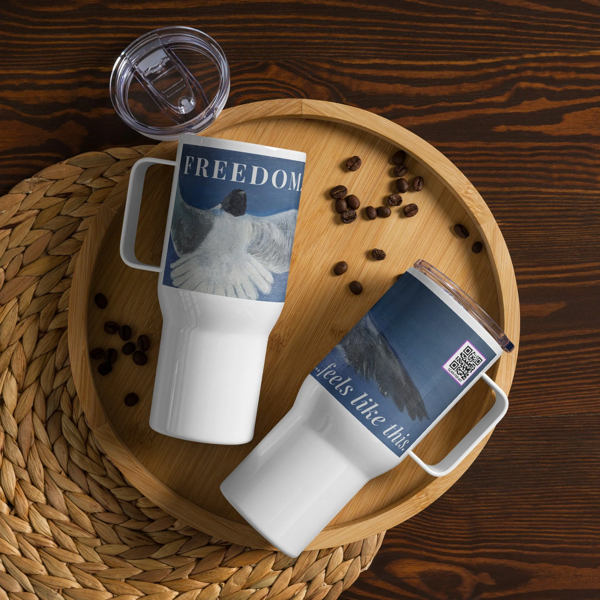 "In Flight" Freedom Travel Mug with Handle (25oz)