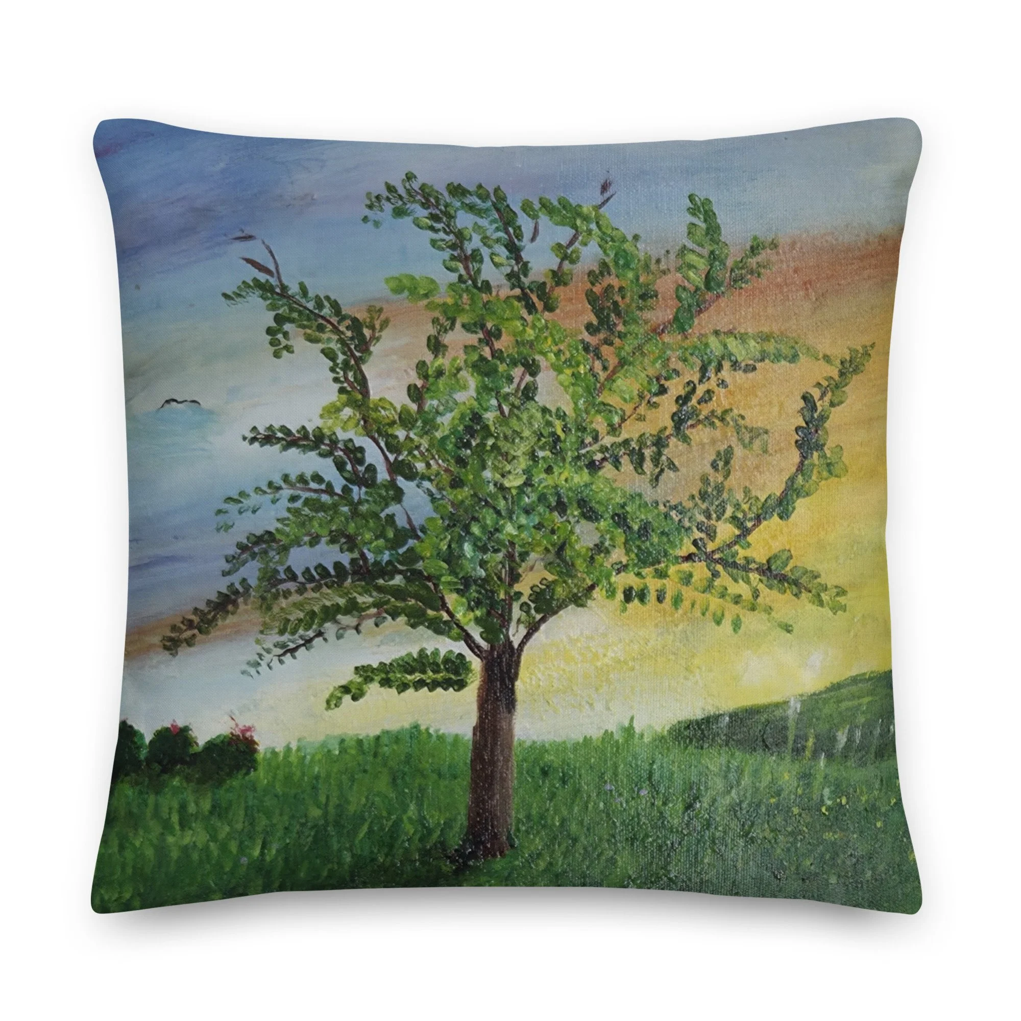 Juanita Buckles: "My Happy Place" Premium Art Pillow (Linen-Texture)