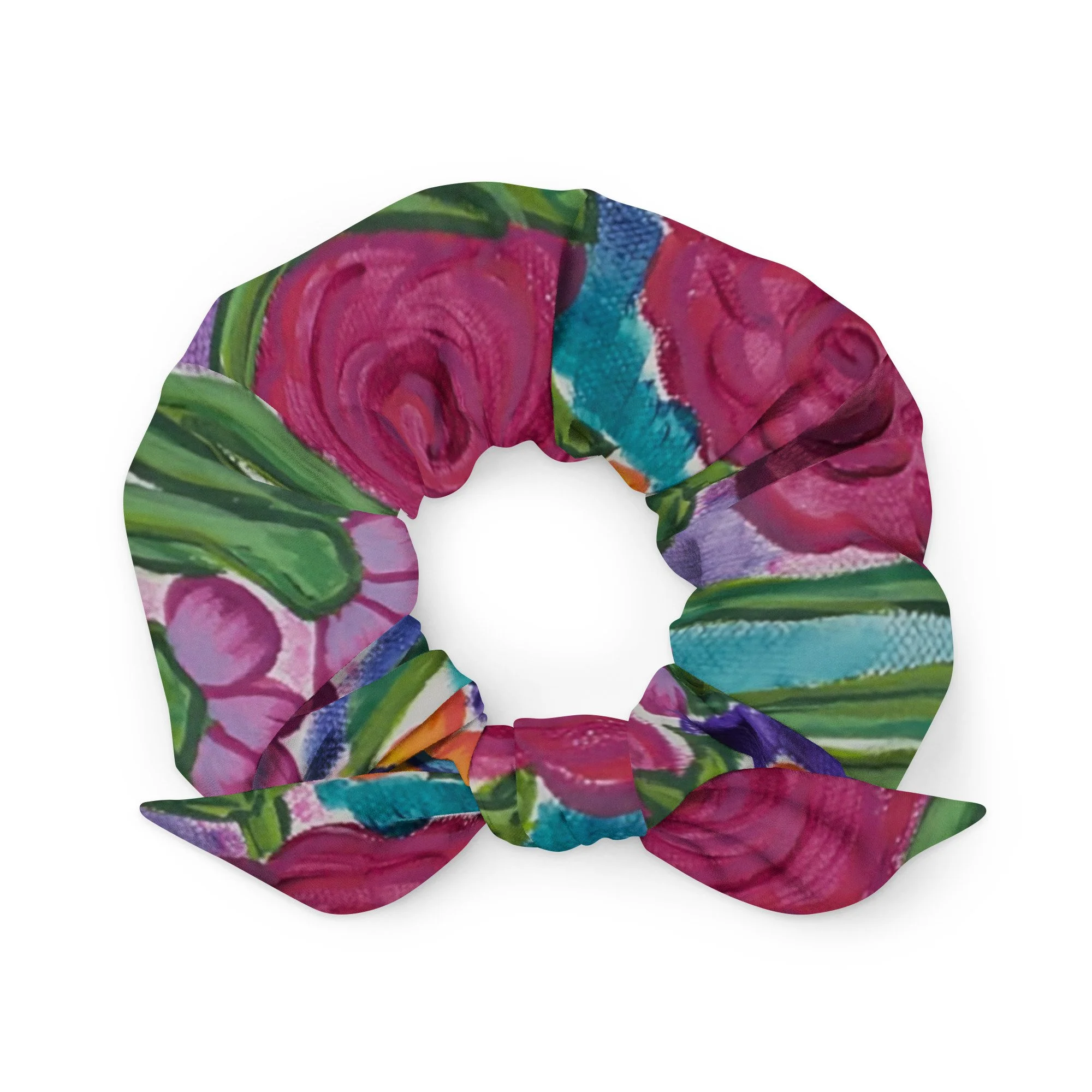 Kim Poff: "Vibrant Garden" Eco-Scrunchie (with Bow)