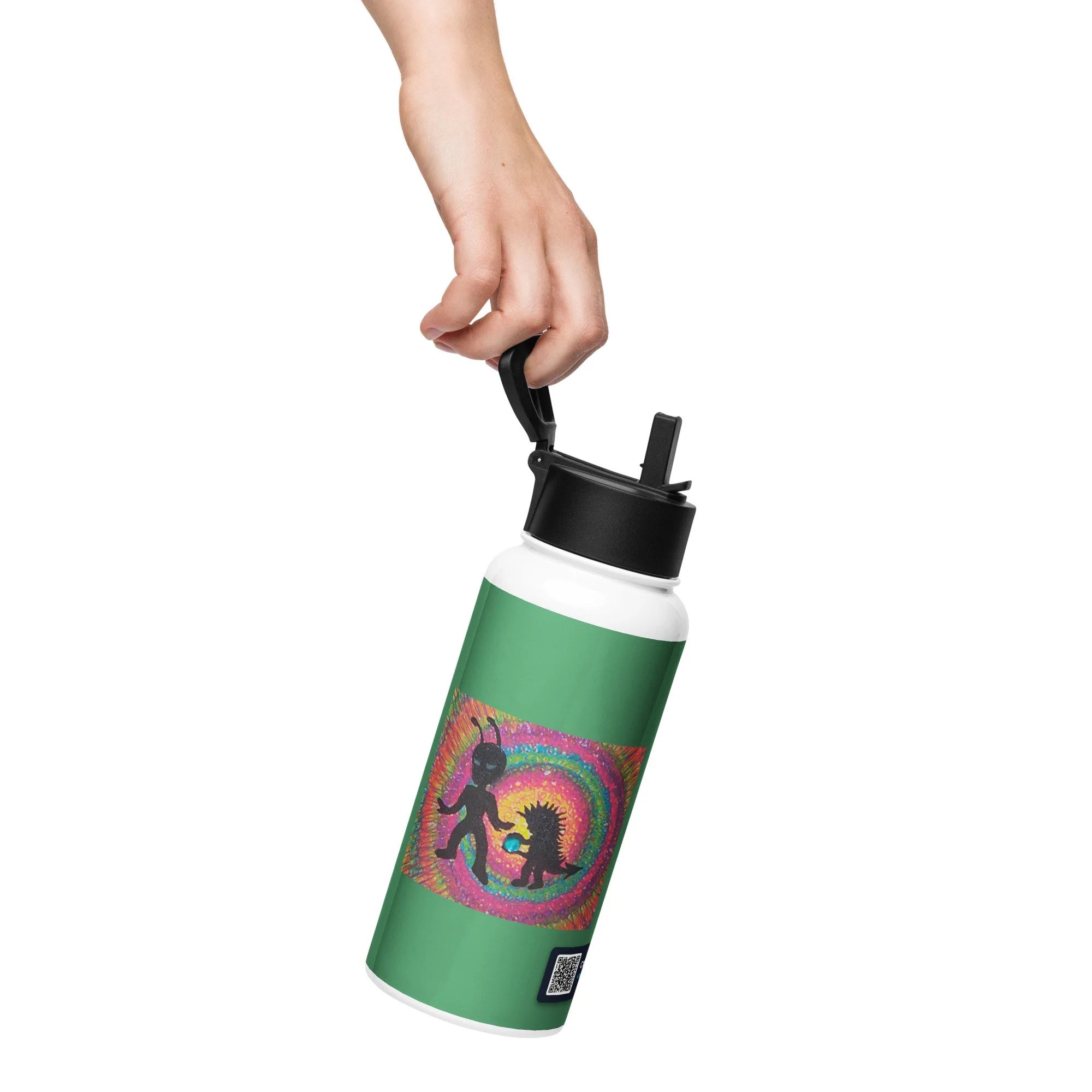 Cosmic Encounter 32oz Insulated Flask by Kim Poff