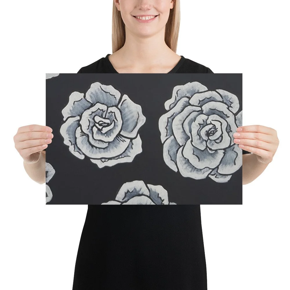 "Monochrome Roses" by Kim Poff - Premium Gallery Print