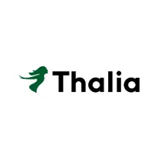 Logo with a green bird silhouette and the word 'Thalia' in black text
