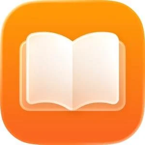 Icon of an open book on an orange background