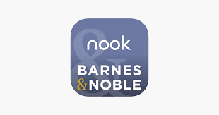 Nook Barnes & Noble logo with a purple background and white and yellow text.