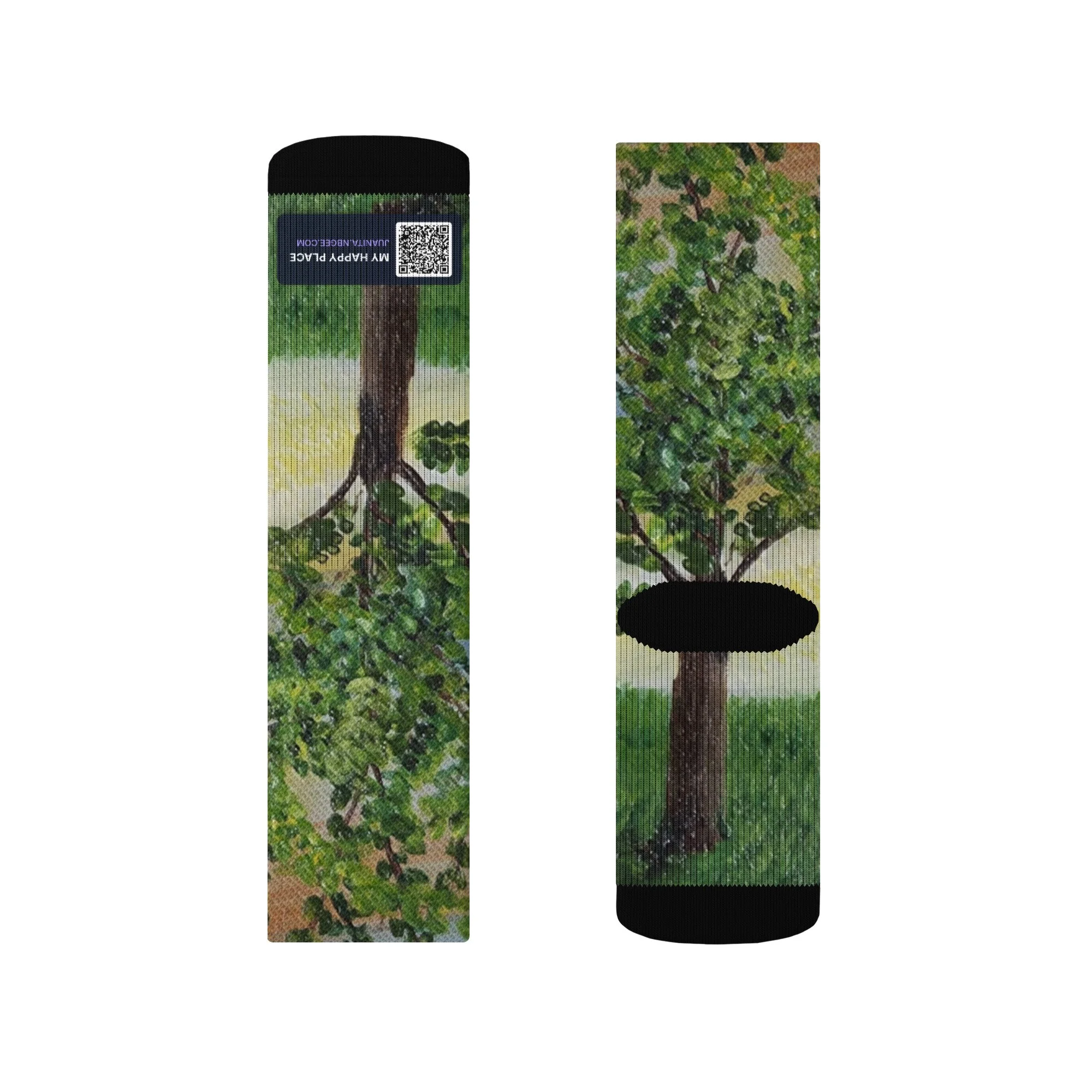 My Happy Place Premium Art Crew Socks by Juanita Buckles