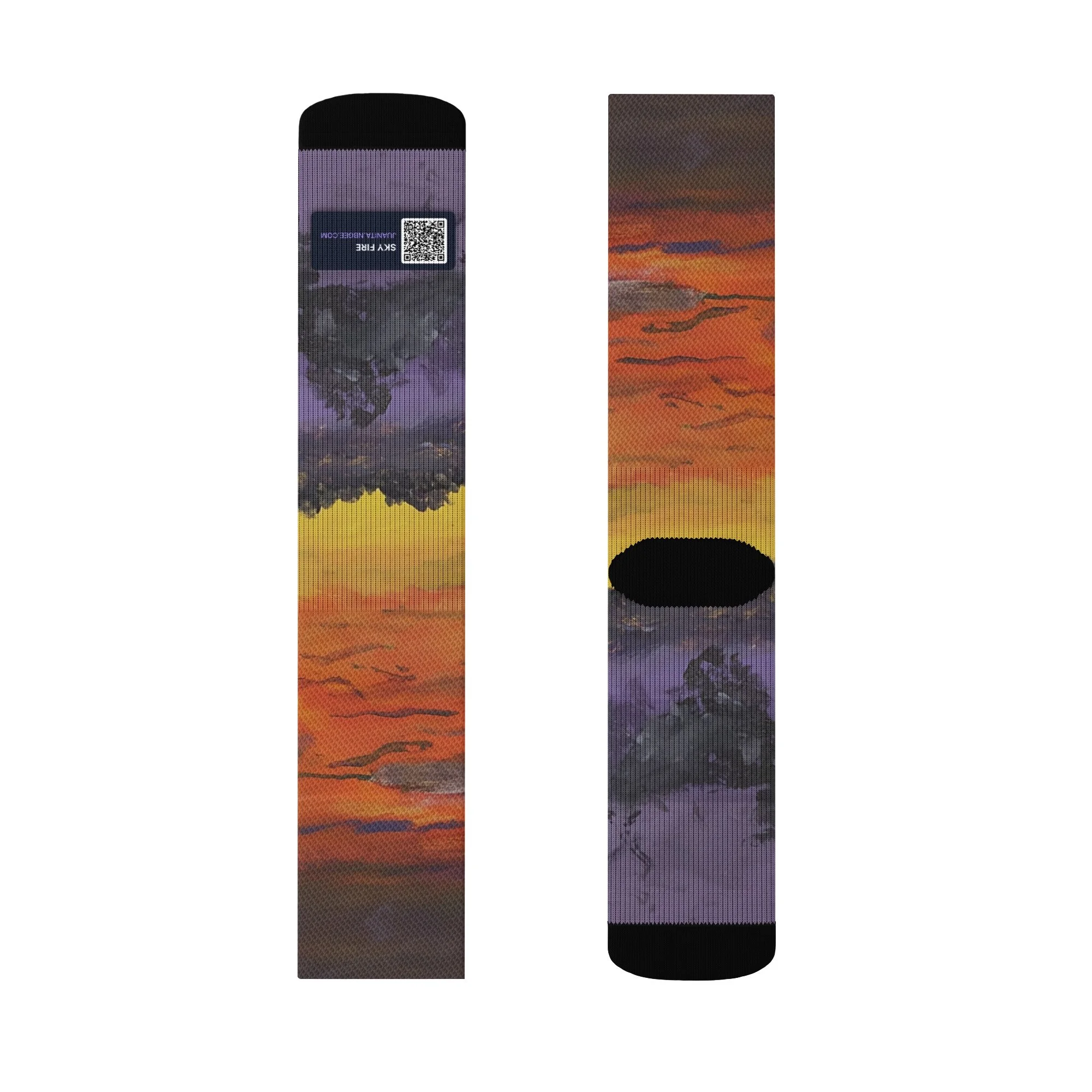 Sky Fire Premium Art Crew Socks by Juanita Buckles