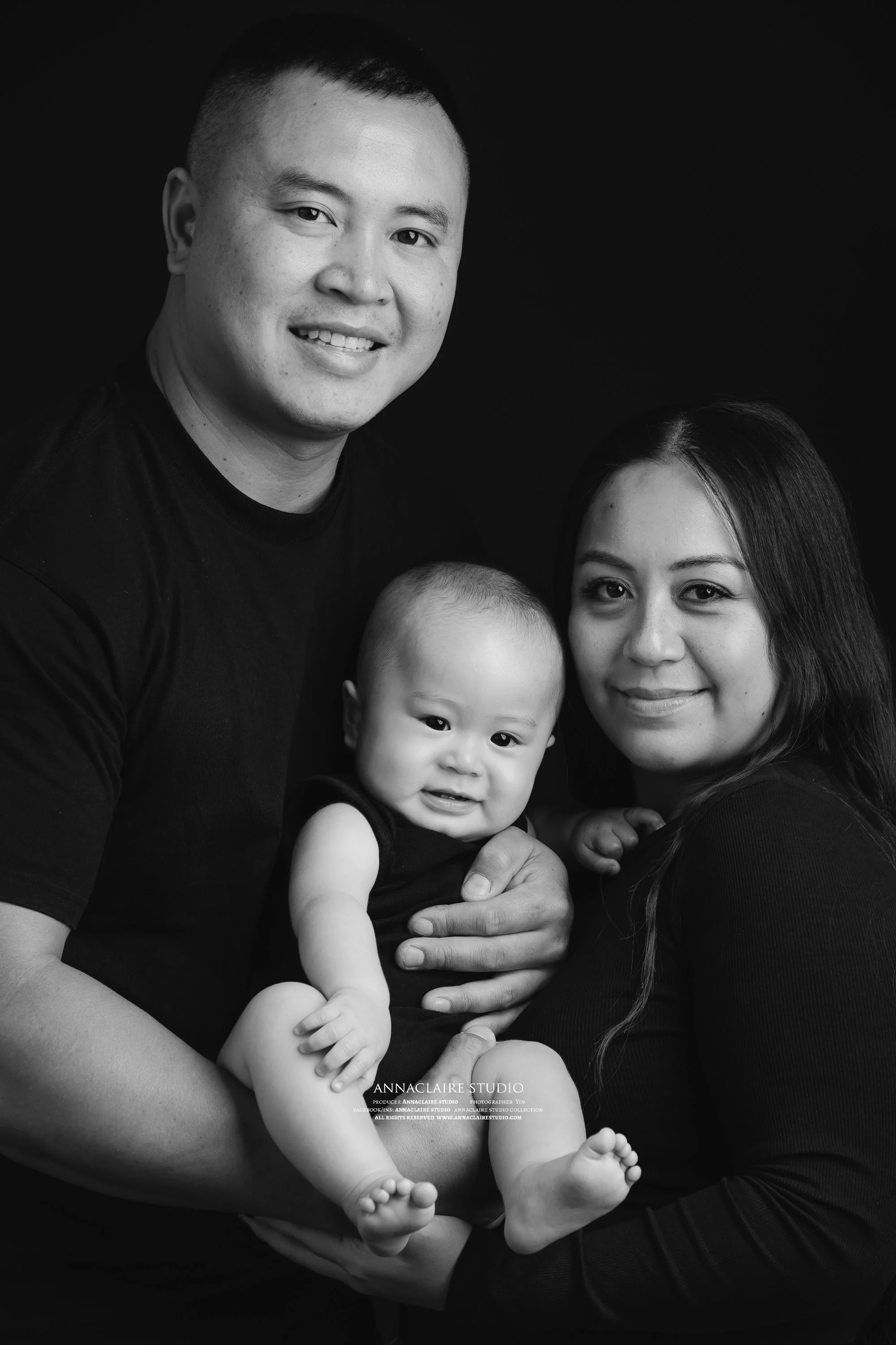 Family photos with black colour background 