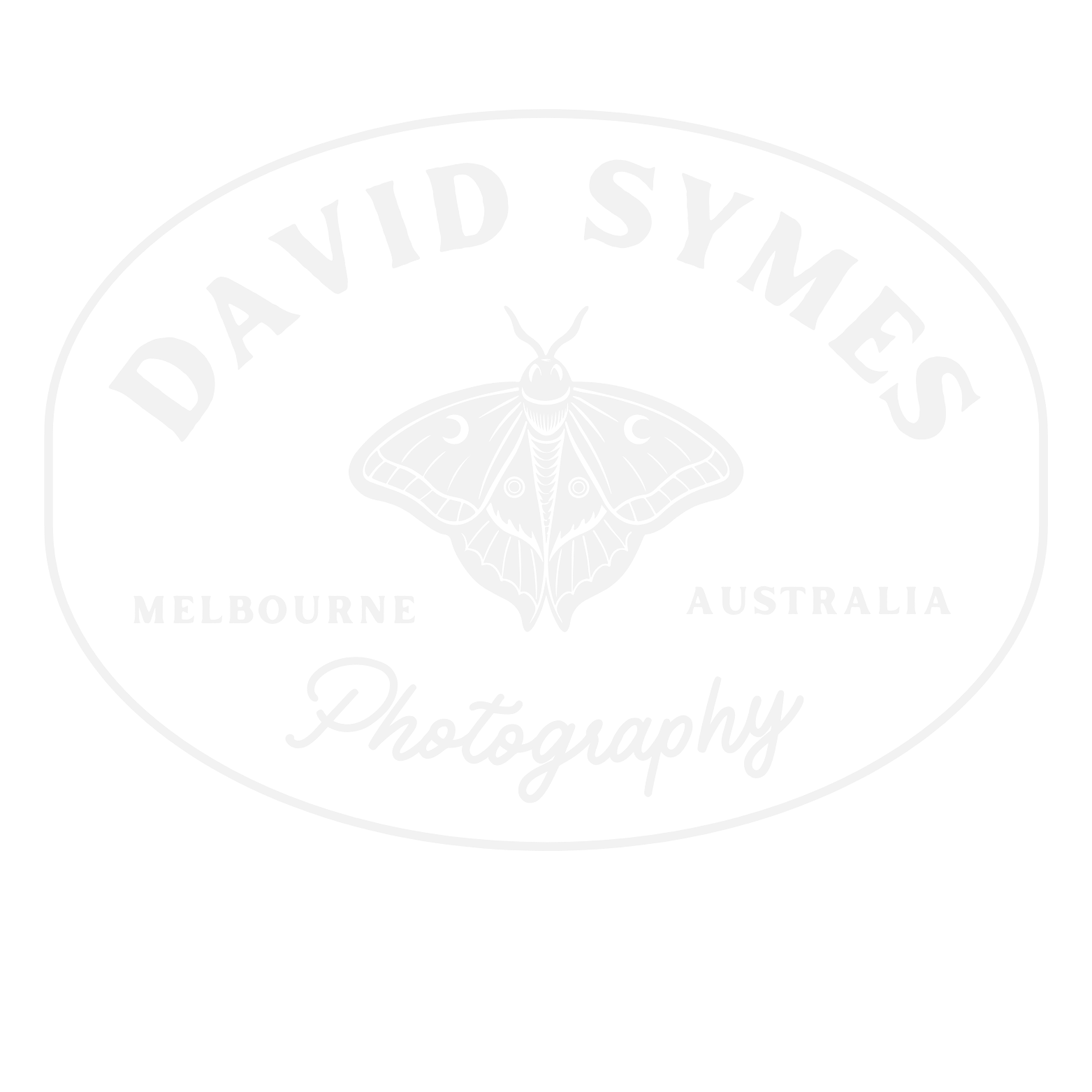 Logo for David Syes Photography, with a moth illustration, located in Melbourne, Australia.