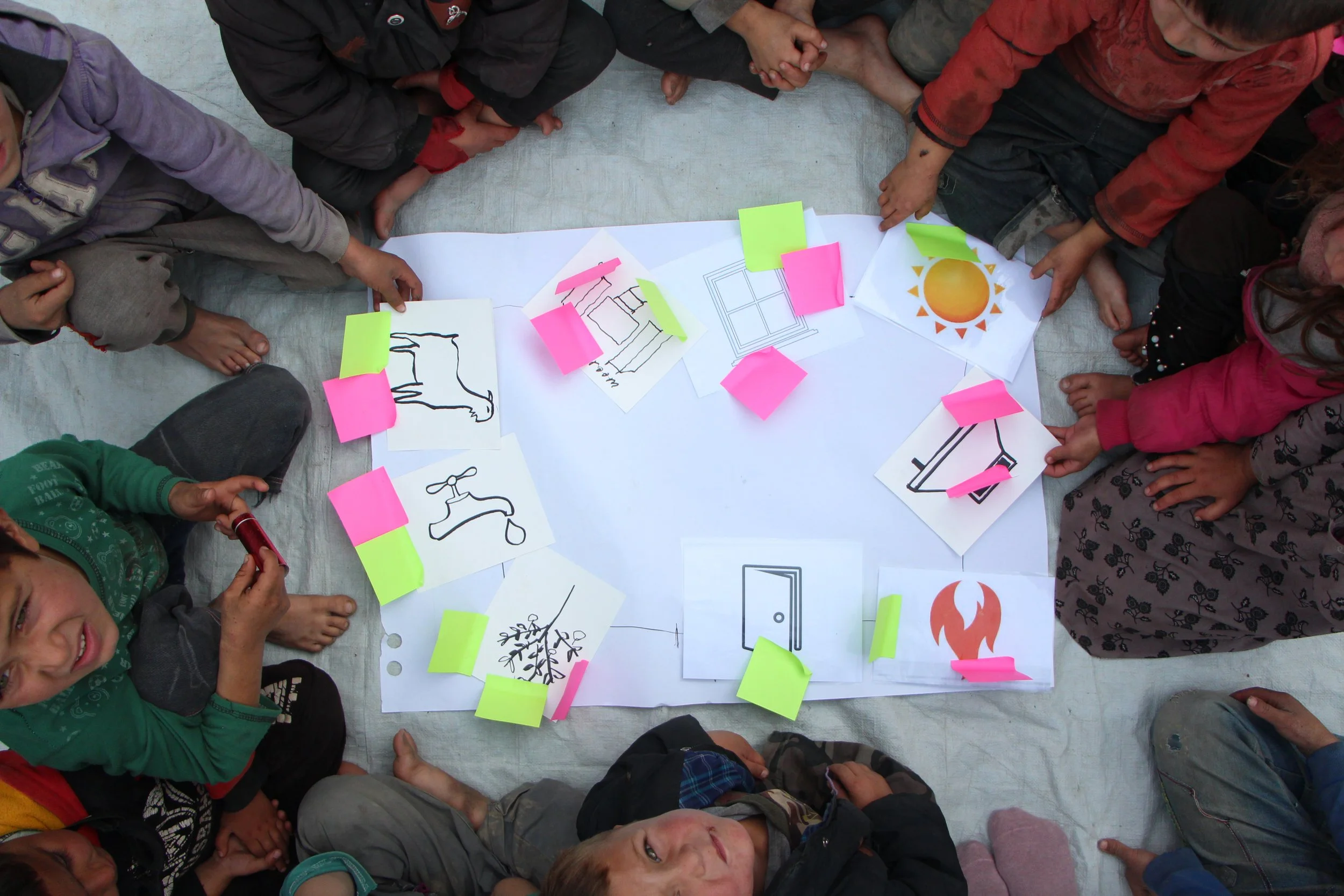 Participatory design workshops with children. 