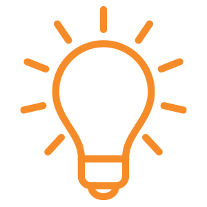 An illustration of a light bulb with rays emanating from it, representing an idea or innovation.