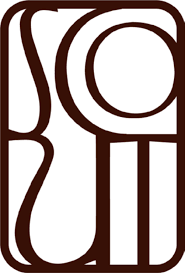 Abstract brown line drawing of the word 'sci-fi' in a stylized, decorative font.