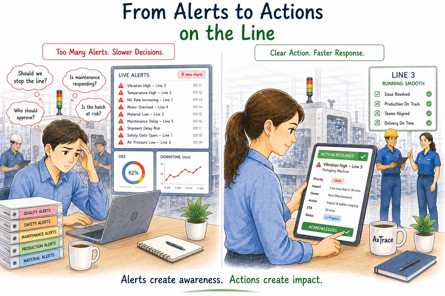From Alerts to Actions on the Line