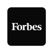 Forbes logo with white text on a black rounded square background