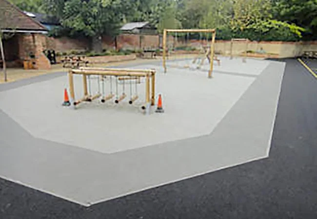 Primary school wet pour rubber playground surface built to Agrostis specification