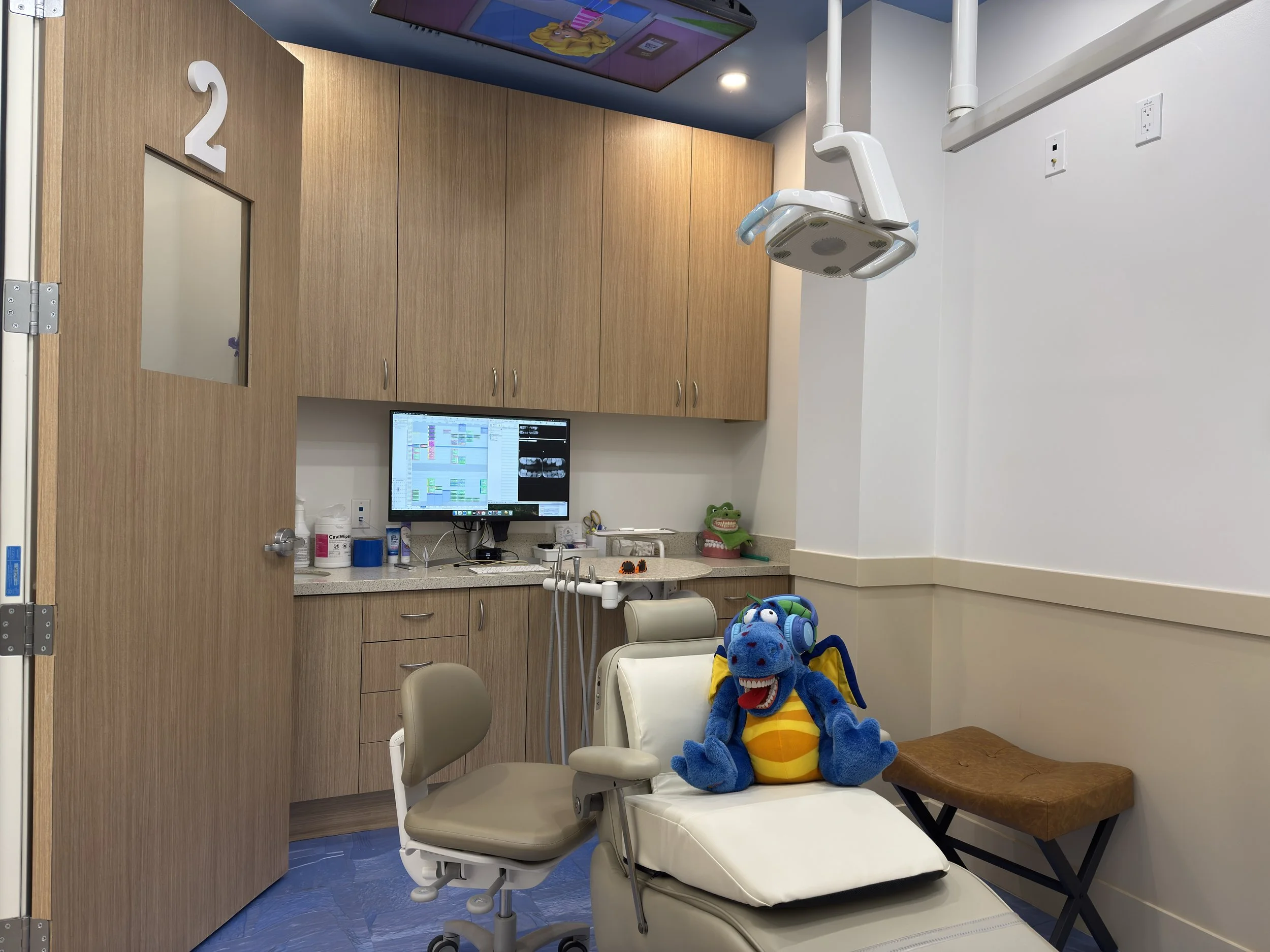Our new patient room is kid friendly so young children's first dental visit can be warm welcoming and fun!