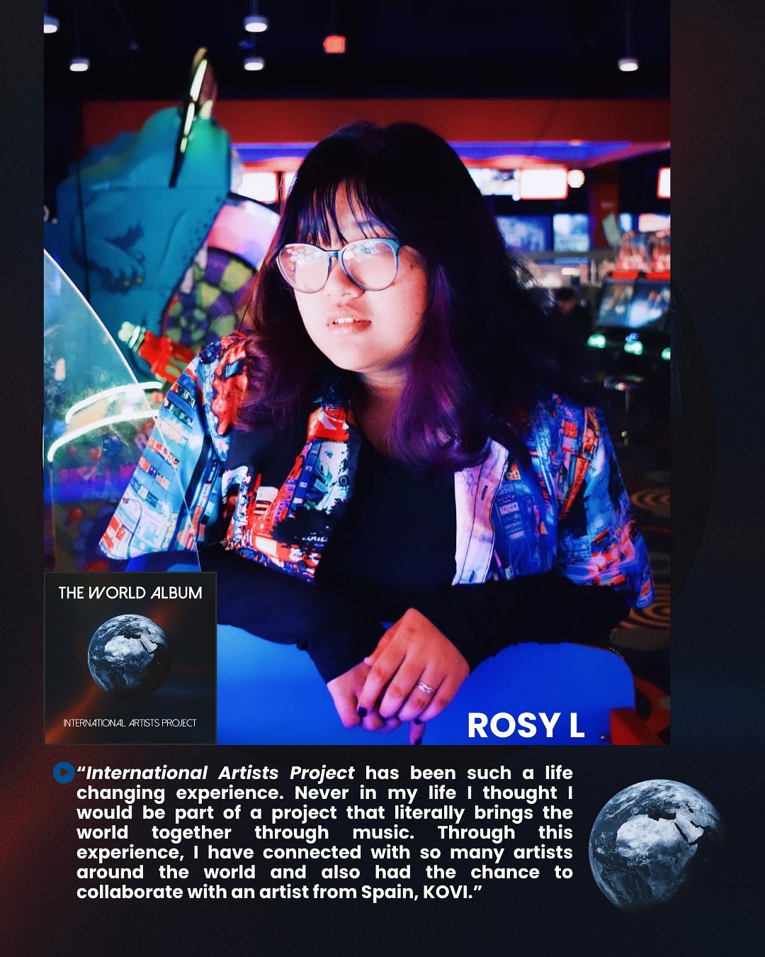 Rosy L from Laos, KOVI from Spain, Lucille Barbato from Argentina, KVNTO from Madagascar &amp; Tommy Katona from Slovakia share project experiences 🌍 

#internationalartistsproject #theworldalbum #artistquotes #quotes