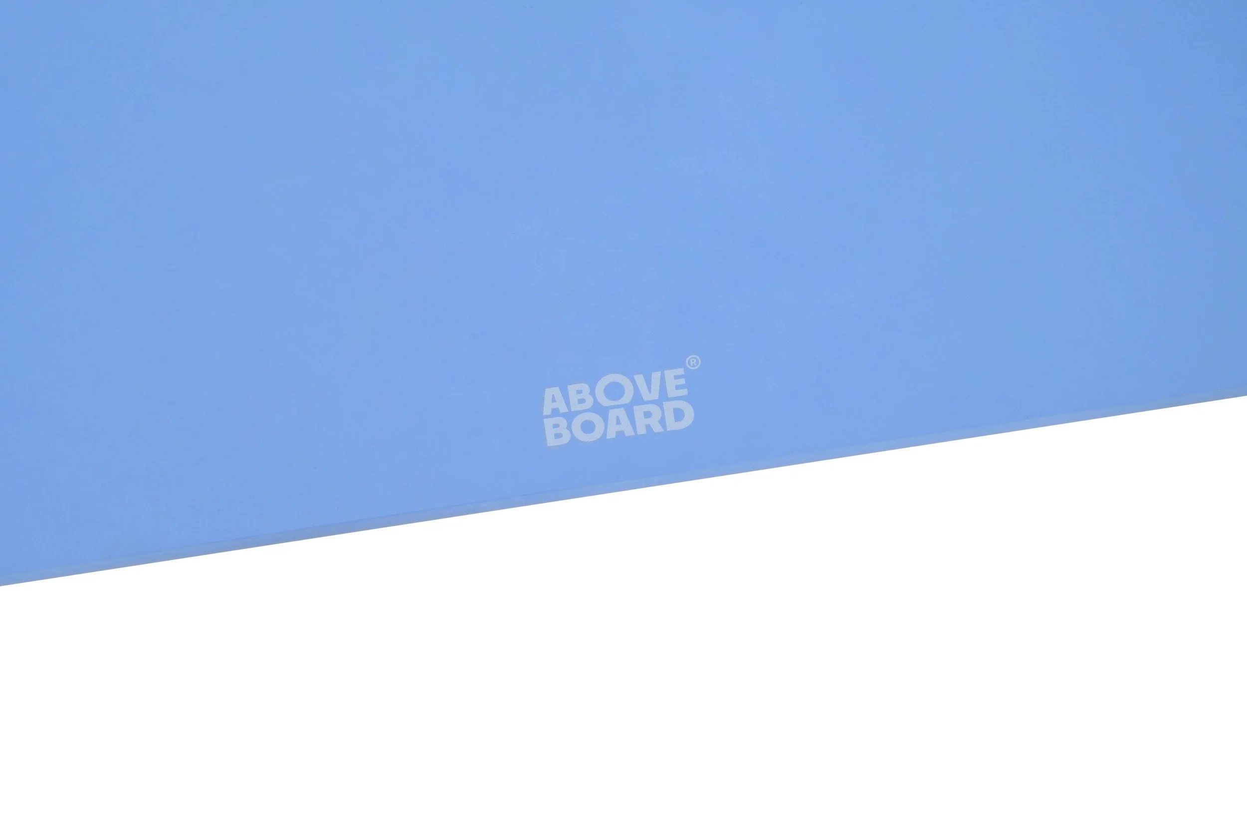 Close-up of a blue Sustainable / eco-friendly ABOVE BOARD® chopping board, which are plastic free with no mirco plastics.