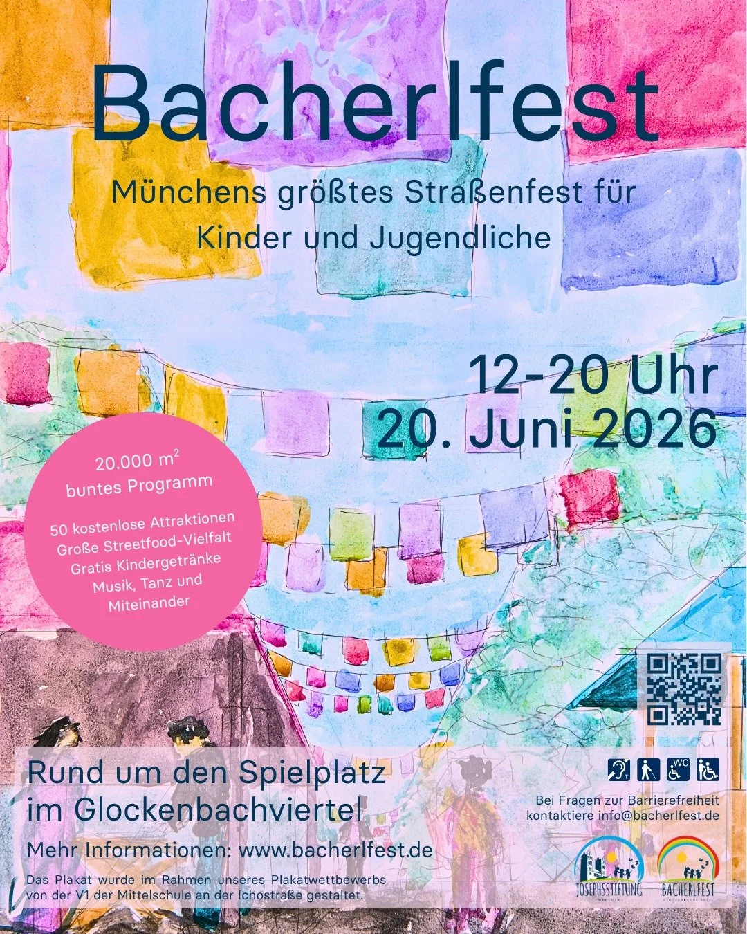 🎉 Es ist wieder soweit &ndash; unser Bacherlfest geht in die vierte Runde! 🎉

Am 20.06.2026 feiern wir wieder mitten im Glockenbachviertel unser gro&szlig;es Kinder- und Jugendstra&szlig;enfest. 🧡

Freut euch auf viele neue Attraktionen, Spiel &am