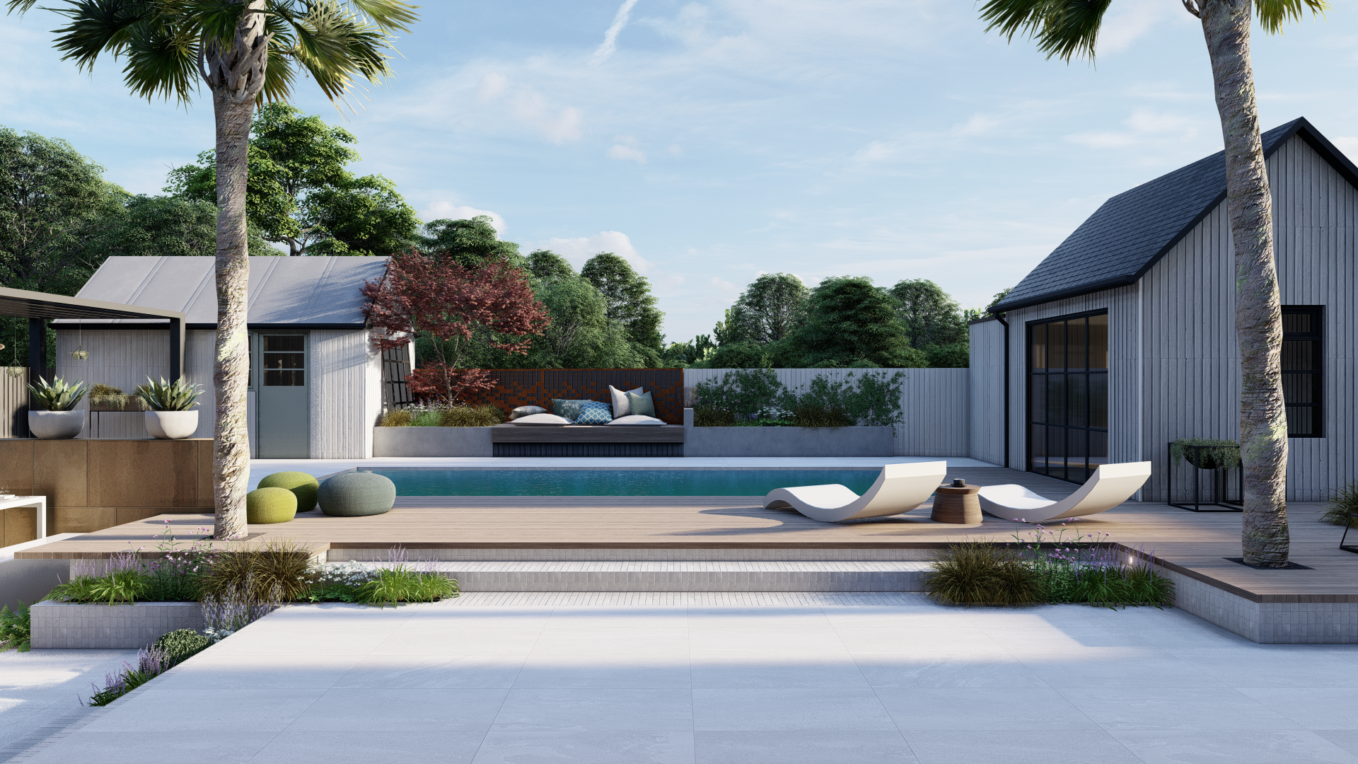 paving, deck and pool 