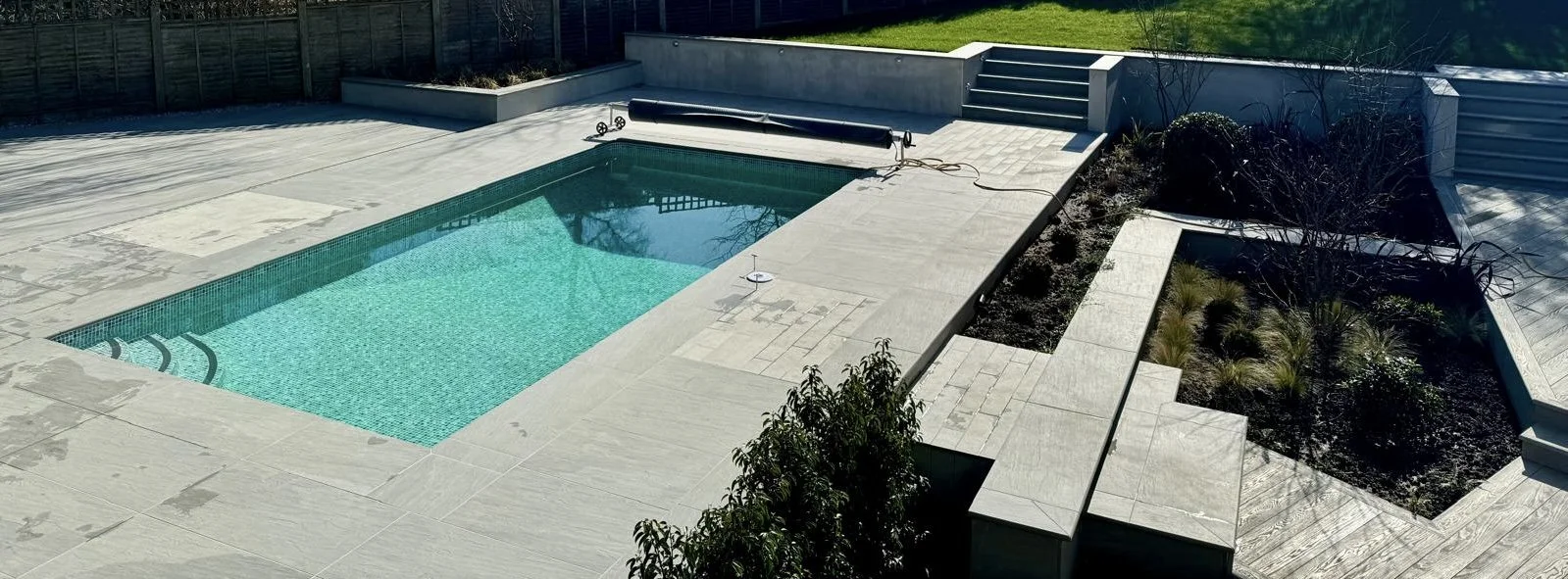 paving around pool 