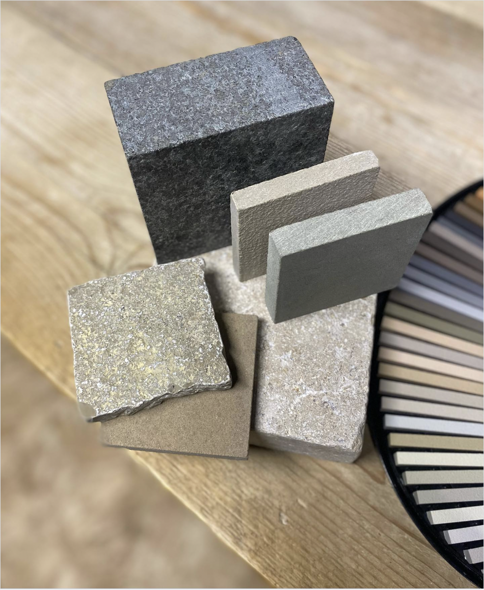 selection of stone samples on desktop