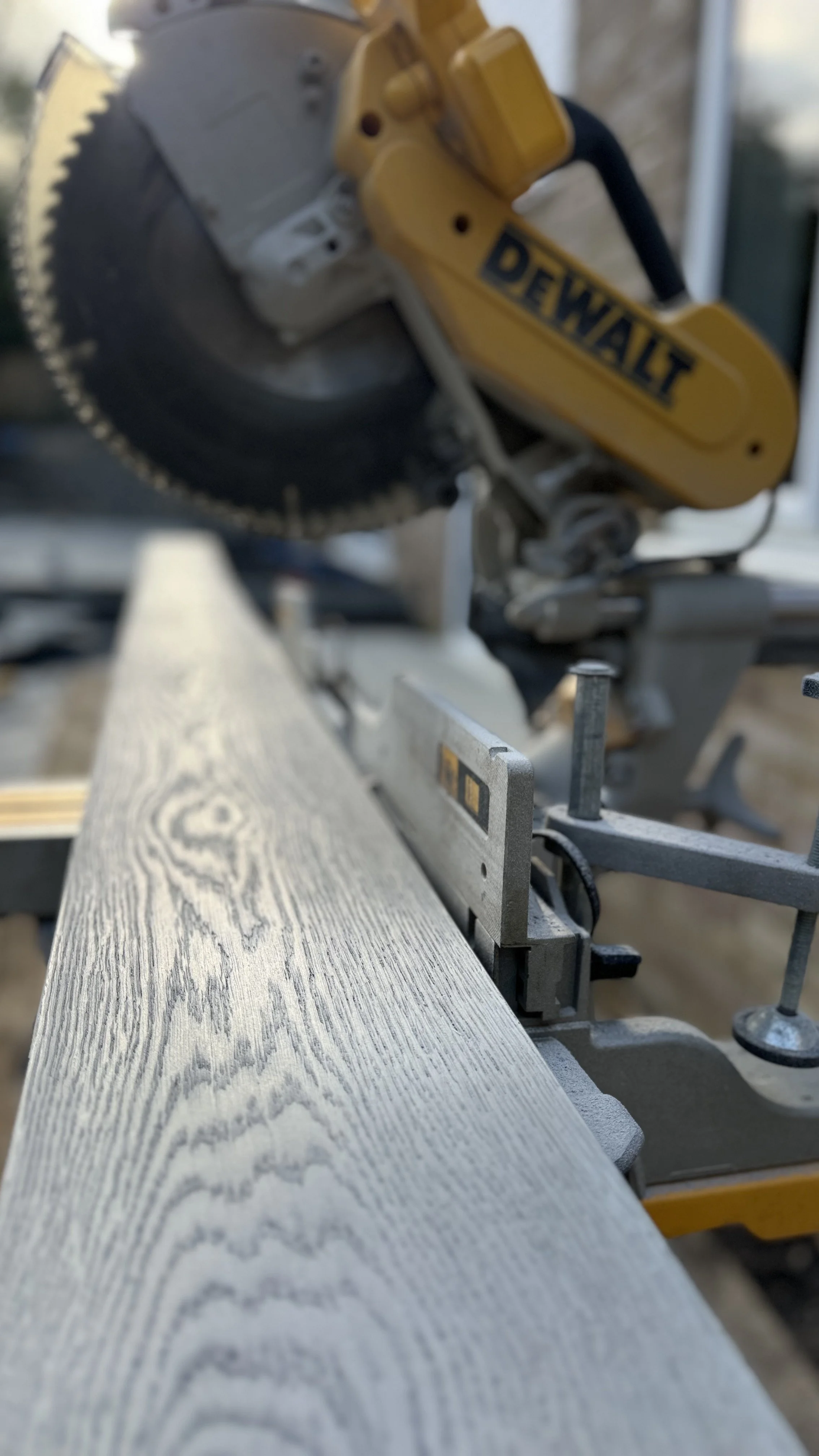 mitre saw and deck board