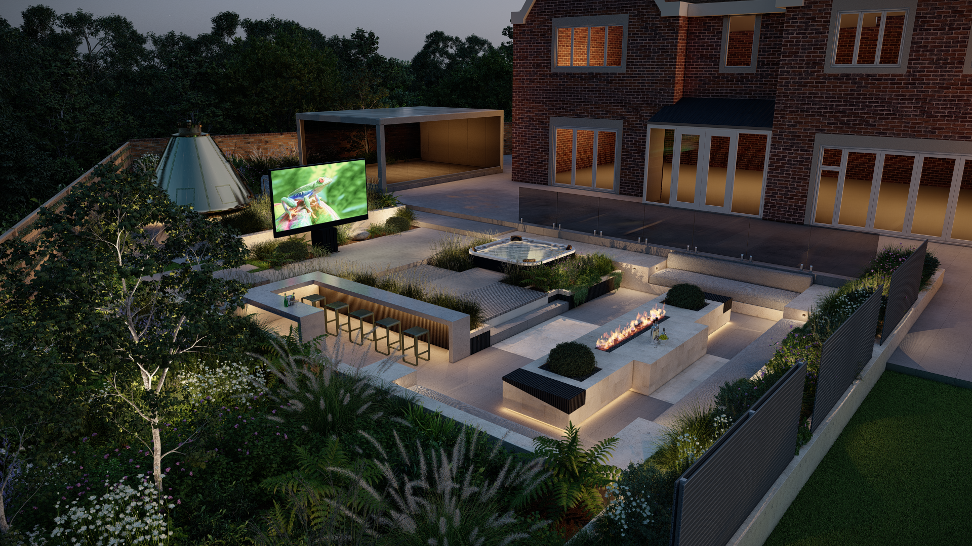 night time render overview