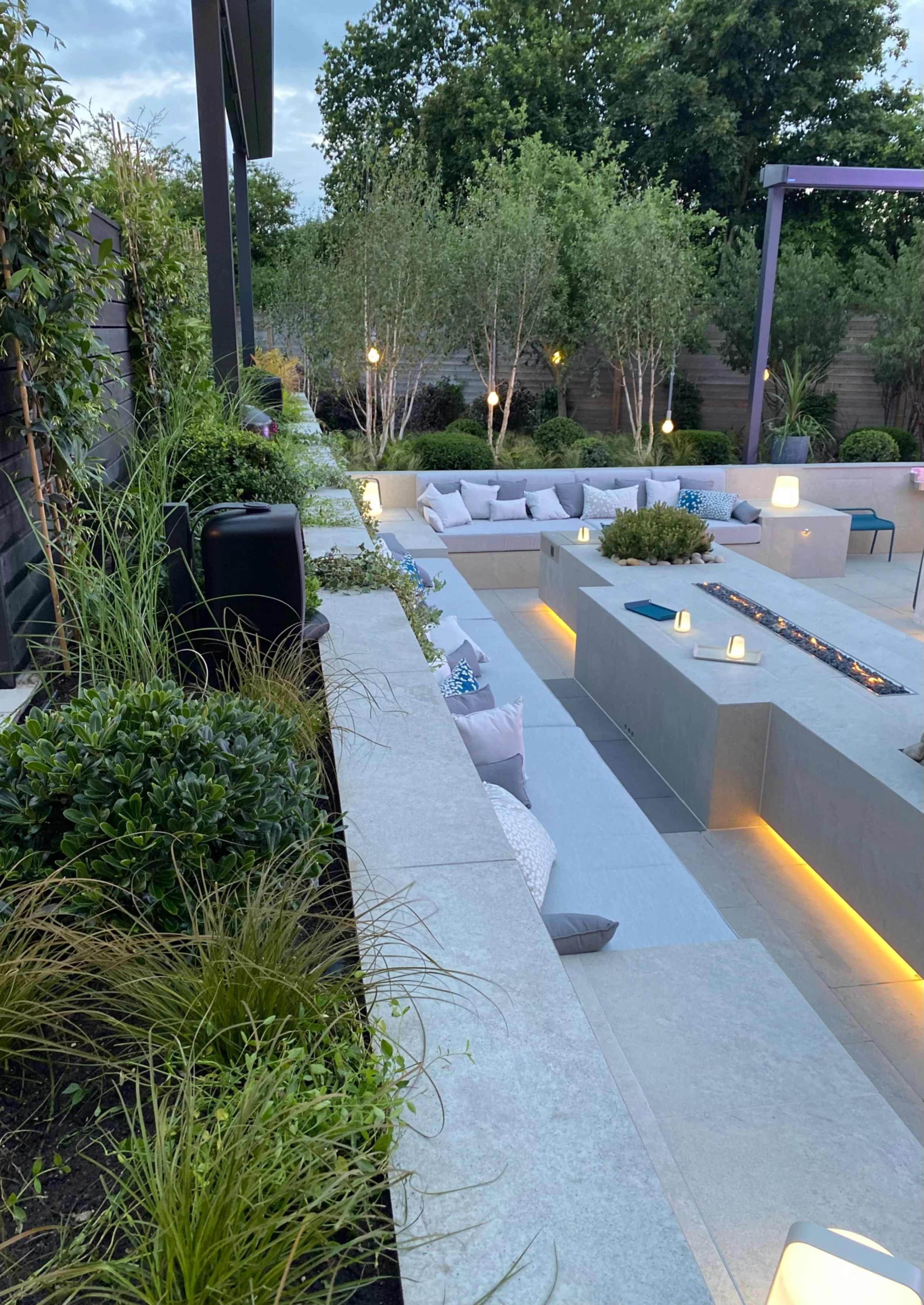 seating lounge at dusk