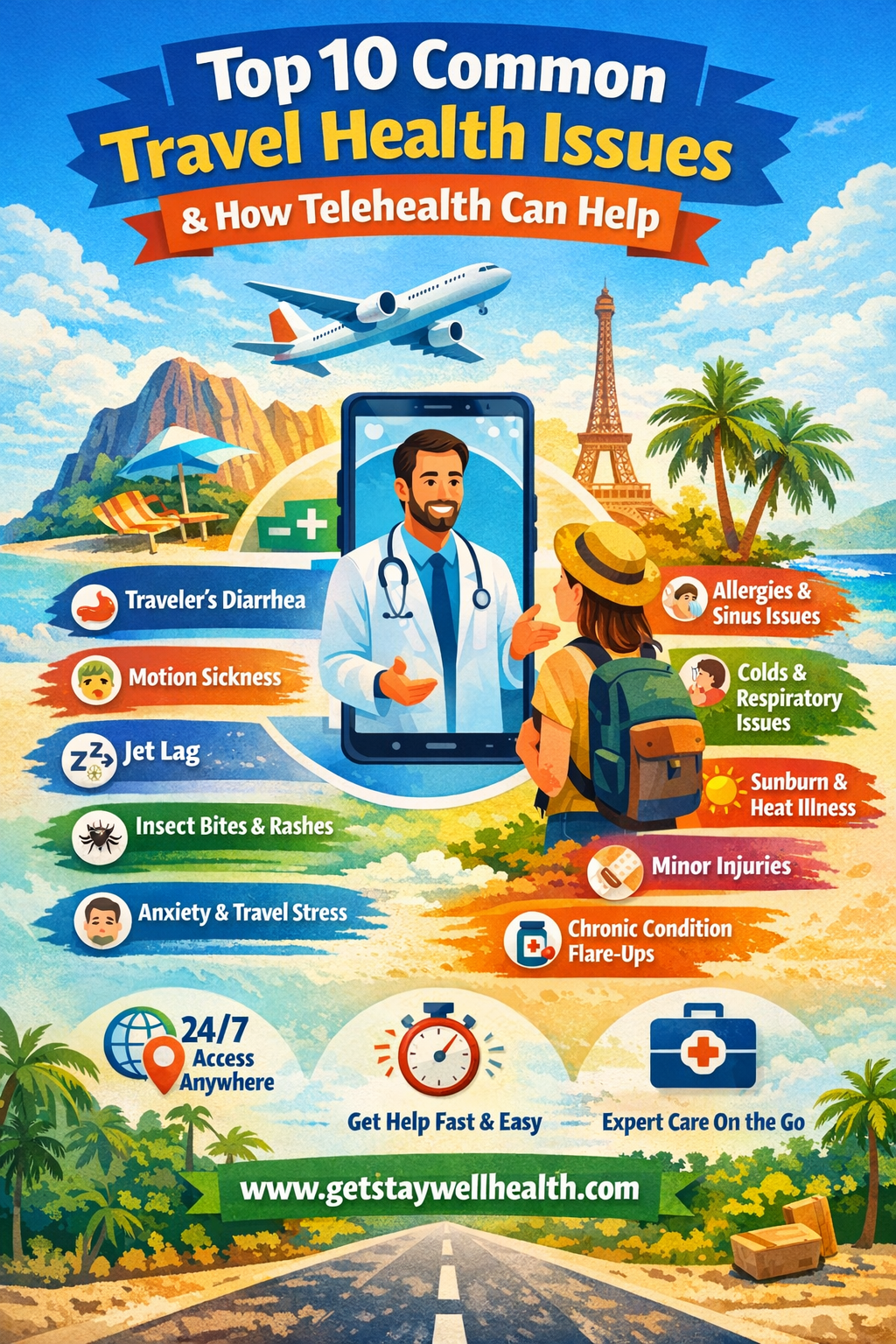Top 10 Common Travel Health Issues — And How Telehealth Can Help