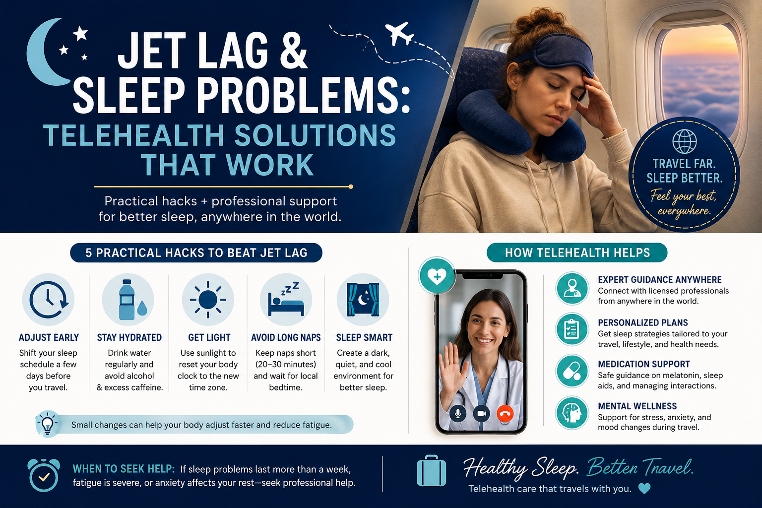 Jet Lag &amp; Sleep Problems: TelehealthSolutions That Work