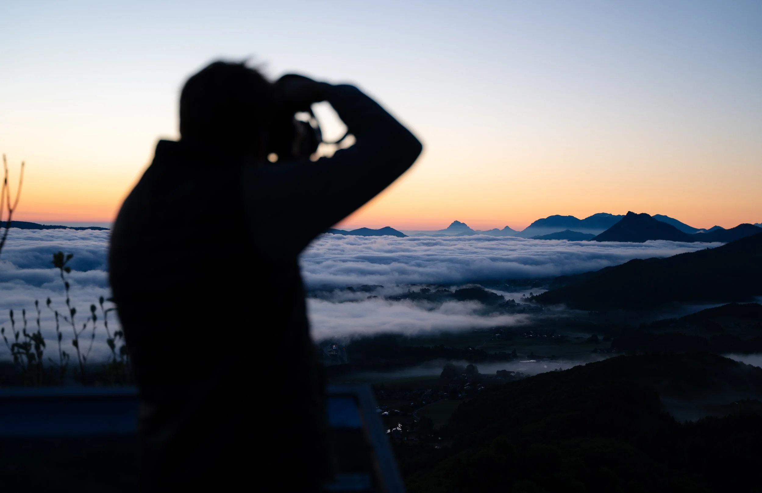 Before sunrise at Nockstein Salzburg with clouds and mountains