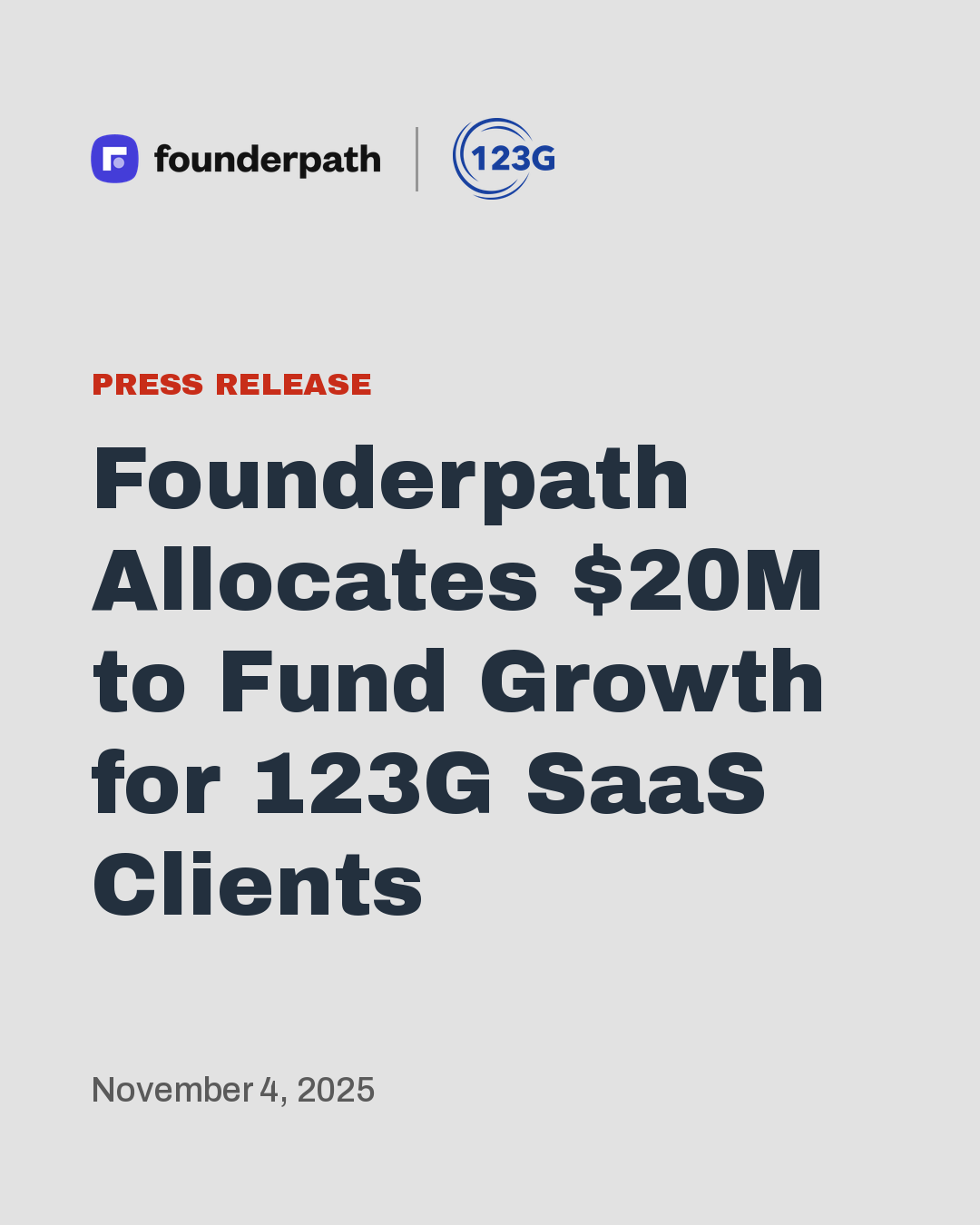 Founderpath Allocates $20M to Fund Growth for 123G SaaS Clients