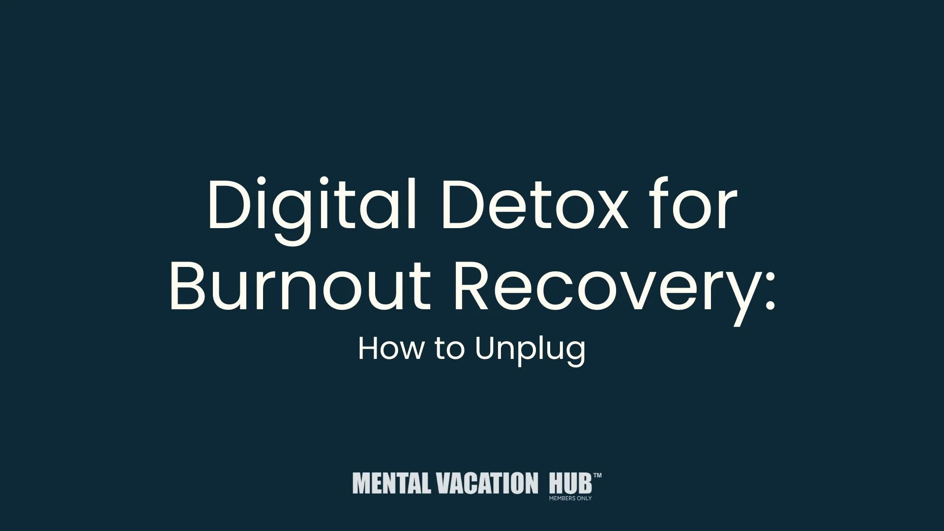 What Happens When You Really Disconnect