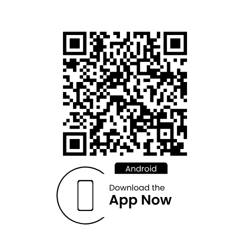 Code QR avec texte indiquant de télécharger l'application Android maintenant.