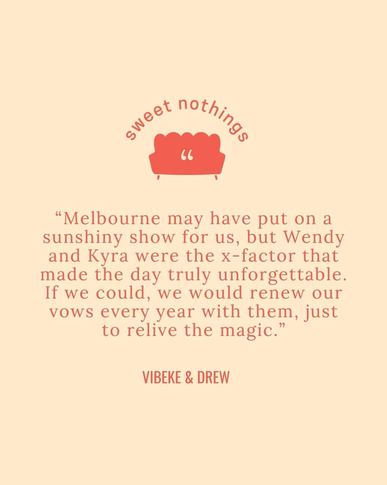 Nothing like hearing your Quickie left someone this satisfied 😁 We pulled out one little favourite for the post, but this review was far too good not to share in full:

&ldquo;There were so many options and organising an elopement from interstate it