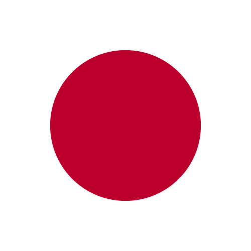 A solid red circle on a white background.